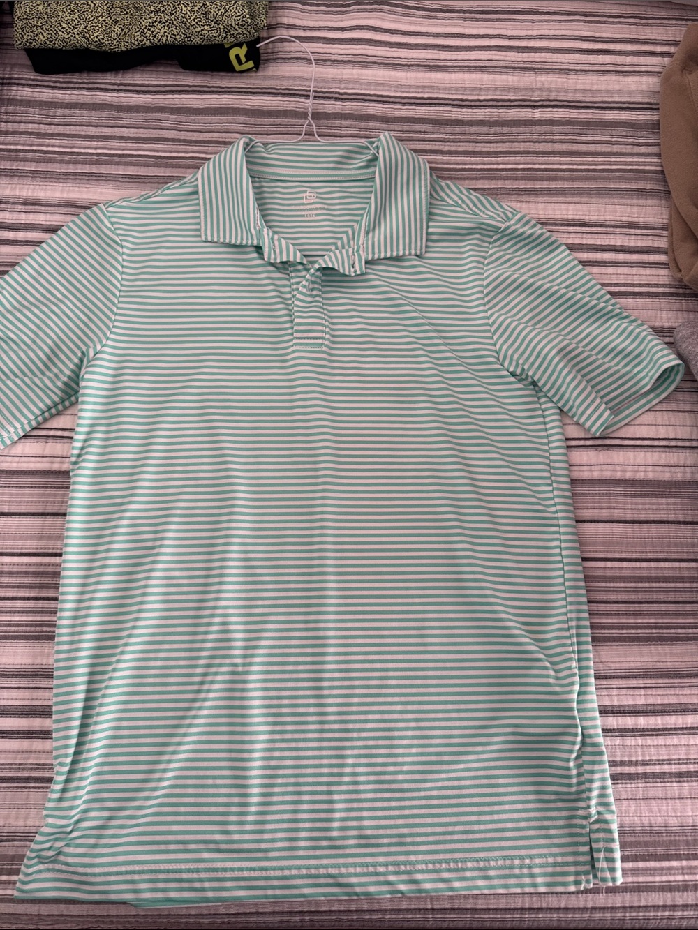 Class Club Mint Green and White Striped Polo